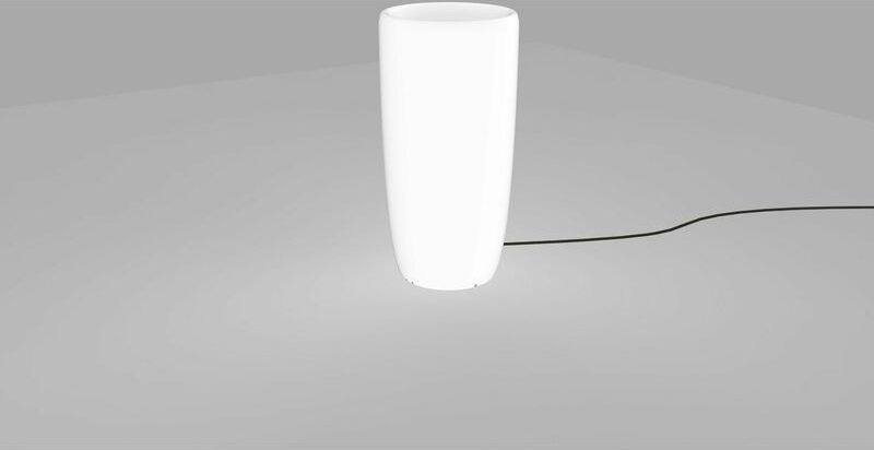 Blumentopf beleuchtet Weiß mit Stecker Kabel ø 35 cm E27 Außenleuchte Dekolicht Pflanzkübel Topf Outdoor