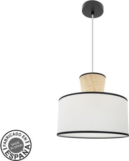 Kambodscha Pendelleuchte 1xe27 schwarz/weiß/natur regx40x40cm