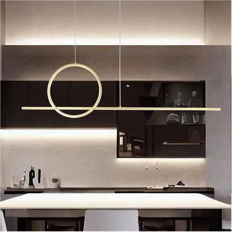 Trade Shop - led Pendelleuchte 48W Design Circle Gold Line IP20 Küchenleuchte 6500K 33566 -