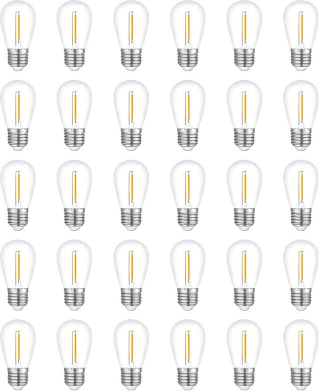 30er-Pack Lichterketten für den Außenbereich, wasserdichte S14-Ersatzbirne, E26-Sockel, Warmweiß