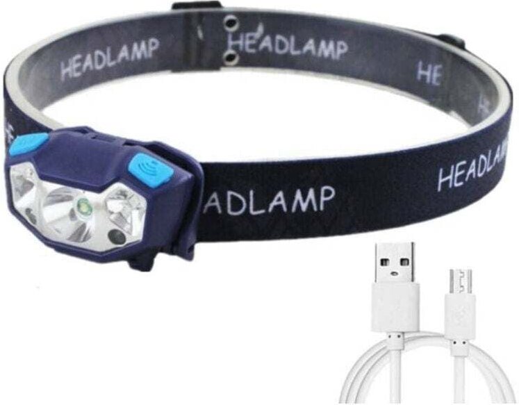 Wiederaufladbare LED-Stirnlampe per USB, 5000 Lumen, wasserdicht mit Bewegungssensor – 5 Beleuchtungsmodi, verstellbares...