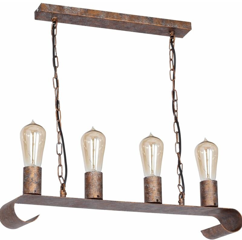 Hängelampe Esstisch in Rost Braun Metall Vintage Pendelleuchte