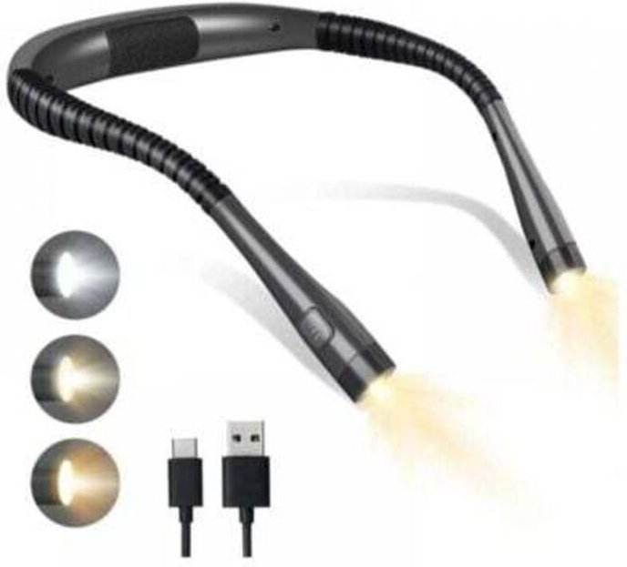 Wiederaufladbare Buchleselampe, Lampe zum Lesen im Bett, 6 Helligkeitsstufen, Faltbare Arme, Lange Lebensdauer, Perfekt ...