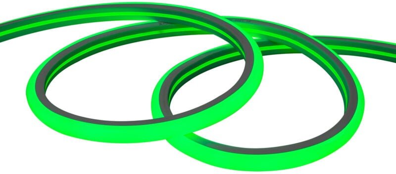 Efectoled - LED-Streifen Neon Dimmbar 220V Grün Halbrund 180° 7.5W/m Schnitt 100cm IP67 nach Maß 3 m