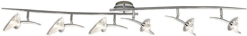 Inspired Mantra Fusion Flavia Flavia Linear Spot Light 6 Light G9 mit verstellbaren Köpfen, poliertes Chrom