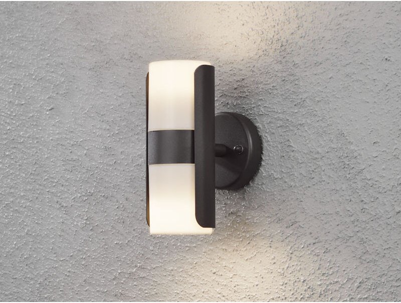 Konstsmide - Up-Down Außenwandleuchte modena mit weißem Opalglas, Korpus Schwarz