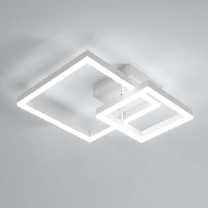 GOECO Quadratische LED-Deckenleuchte aus Acryl, sandweiß, 52 x 42 x 11,5 cm, 36 W, dimmbar mit Fernbedienung, verstellba...