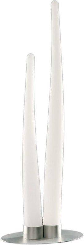 Inspired Mantra Estalacta Tischlampe 2-flammig für den Innenbereich, Silber/Opalweiß