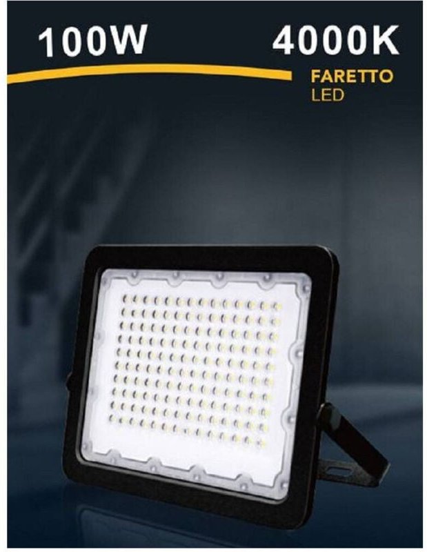 Trade Shop - LED-Strahler 100W Ultraflacher Außenstrahler Schwarz IP65 Licht 6500K 4000K 3000K FS100W-N -