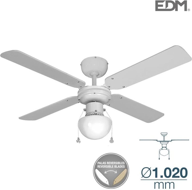 EDM - Deckenventilator Karibik Modell white Leistung: 50w Flügel: ø102cm