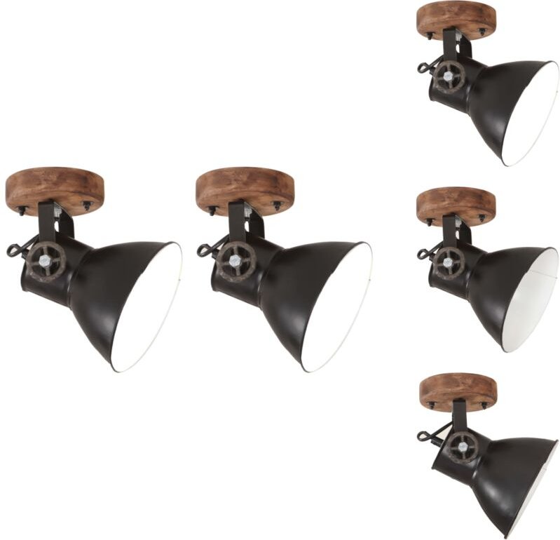 Lampen - Living Wand-/Deckenlampen Industriestil 2 Stk. Schwarz 20x25 cm E27