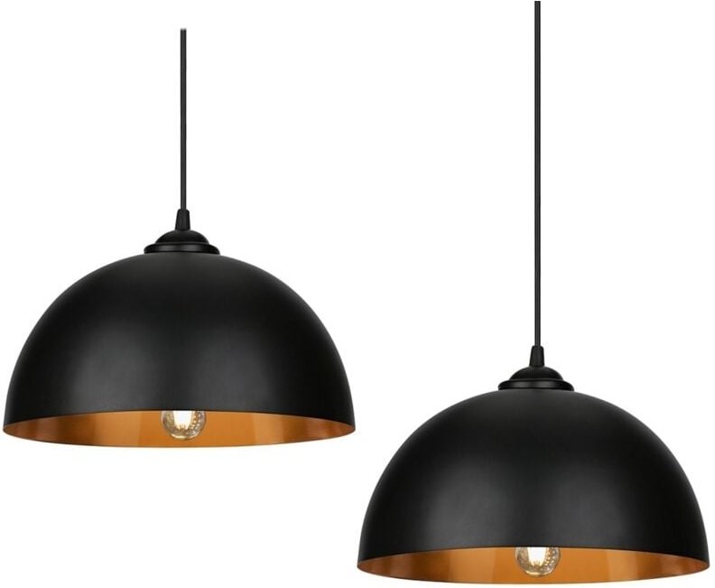 Wolketon Pendelleuchte 2er Set Ø 30cm Retro-Lampenschirm Hängelampe E27 aus Metall Industrielle Vintage Fassung für max ...