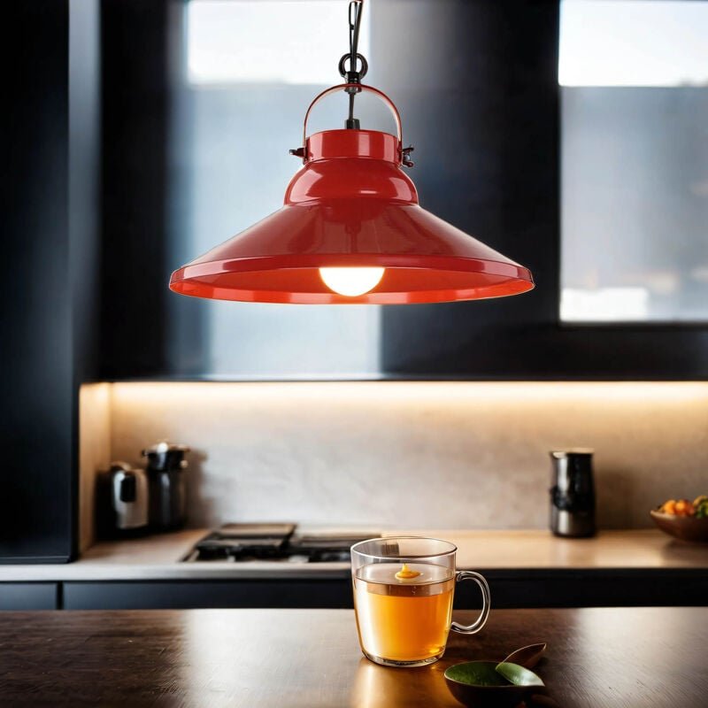 Licht-erlebnisse - Pendelleuchte iron in Rot Küche Esstisch