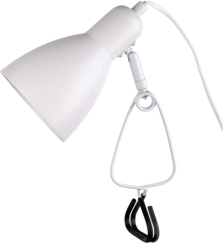 Thumbnail - Tischlampe Tischleuchte Klemmstrahler weiß Schlafzimmerlampe beweglich H 28 cm