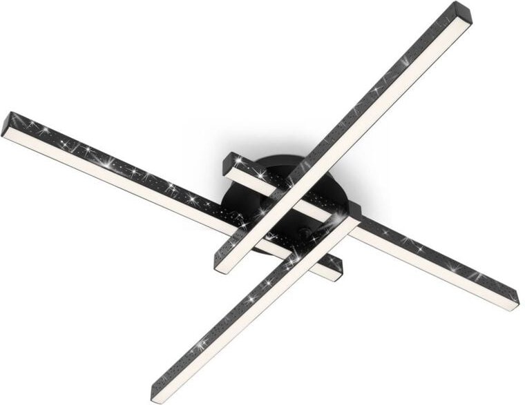 Briloner - led Deckenleuchte Wandleuchte Glitzereffekt 3000K 21 w schwarz Metall