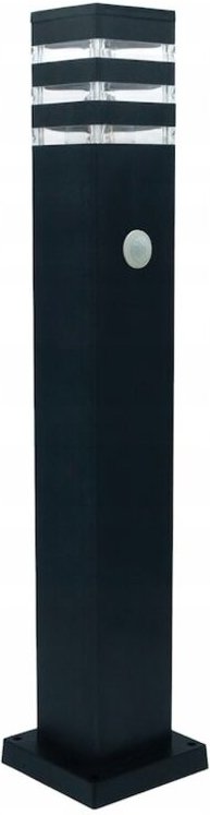GARTENLAMPE, STEHENDER PFOSTEN, 60cm, AUSSEN, BEWEGUNGSSENSOR, E27, SCHWARZ, IP54