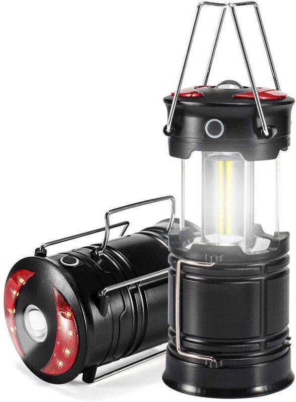 Set mit 2 Campinglaternen, wiederaufladbare LED-Laternen, Sturmlampen mit Taschenlampe und Magnetfuß für Camping, Hurrik...