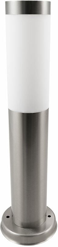 ETT - Außenlampe silber Sockelleuchte Garten Stehlampe modern, Wegeleuchte w erfest Terrassenlampe, Edelstahl matt, 1x E...