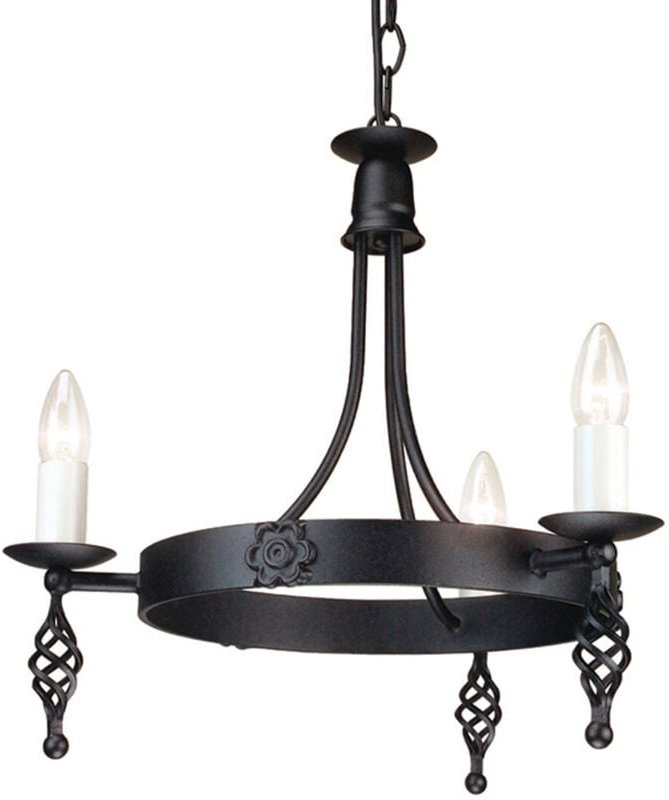 Elstead Belfry - Kronleuchter 3 Hellschwarzes Finish, E14