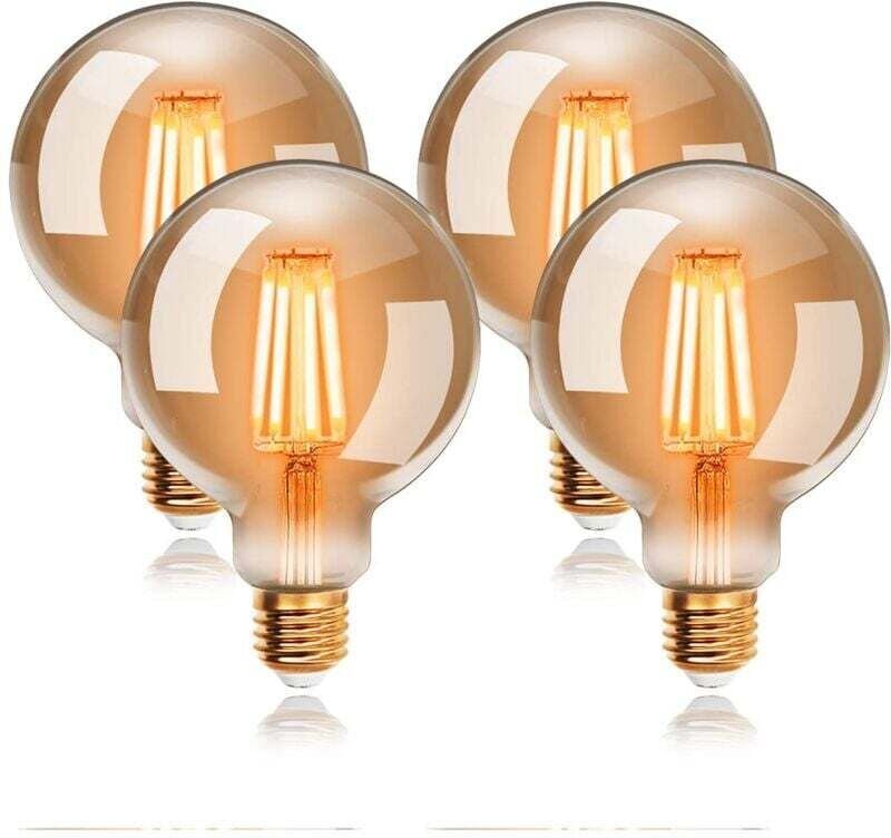 6-W-Edison-Vintage-G80-LED-Lampen, warmweiß (2200 K), E27-Fassung, entspricht einer 48-W-Glühbirne, Retro-Glühbirne, ant...