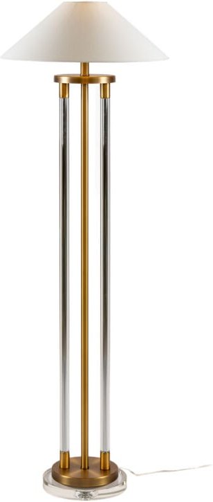 Stehleuchte 25X25X136 Glas/Goldfarbenes Metall ohne Lampenschirm