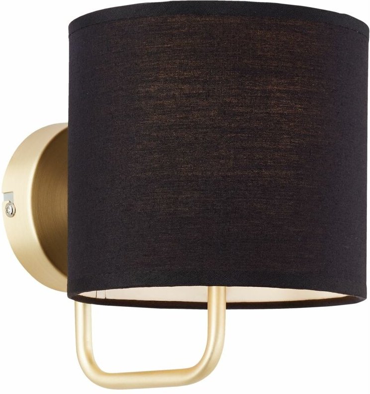 BRILLIANT Lampe Clarie Wandleuchte messing gebürstet/schwarz 1x D45, E14, 40W, geeignet für Tropfenlampen (nicht enthalt...