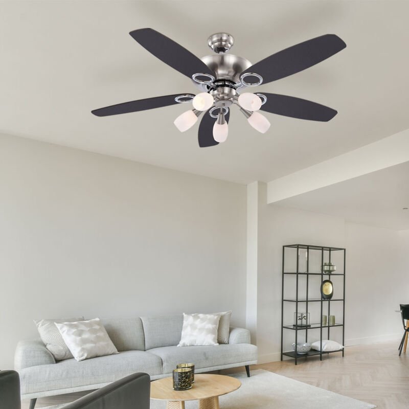 15 Watt led Deckenventilator Ventilator mit Zugschalter und Beleuchtung Lampe