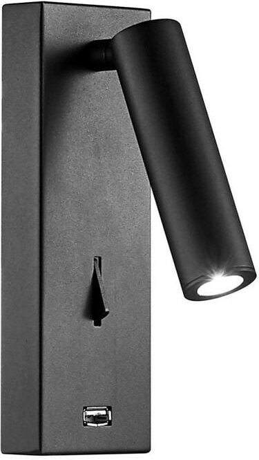 Thumbnail - LED-Wandleuchte pure 4W 2700K Schwarz mit usb 4143 - Beneito Faure