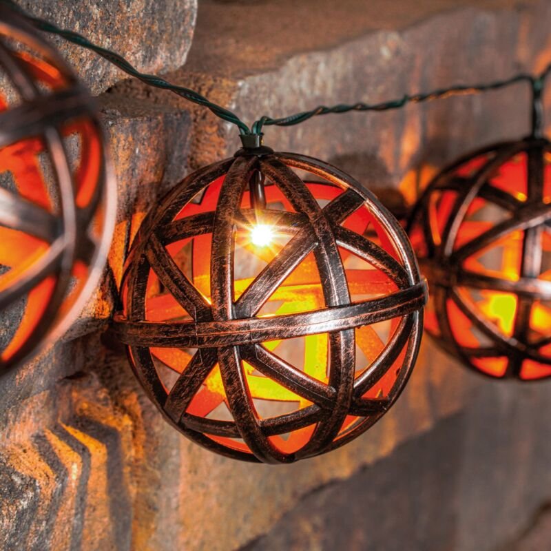 Esotec - Solar Kugel-Lichterkette Valerie kupfer-gold wetterfest outdoor 103017