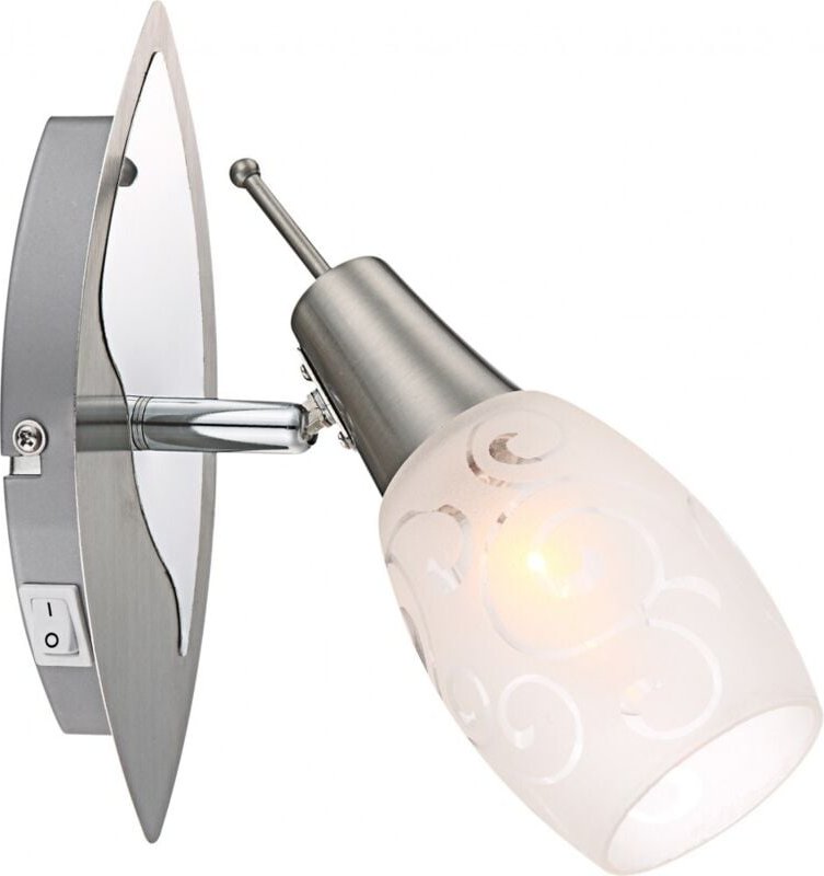 Wand Spot Lampe Leuchte Metall Nickel Matt Chrom Opal Schlaf Zimmer Beleuchtung