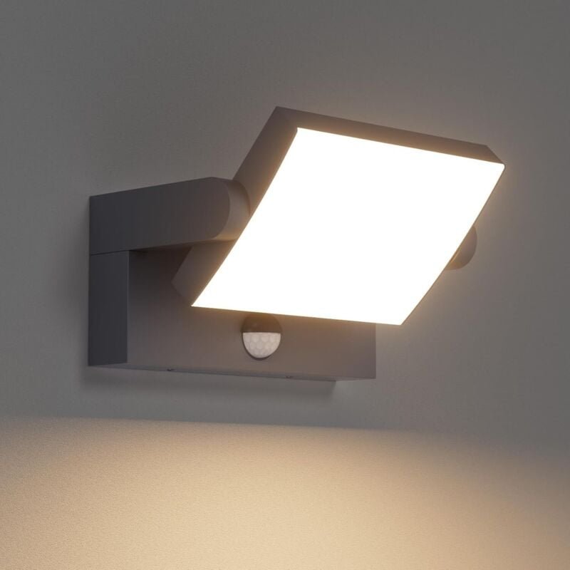 18W Außen/Innen LED Wandleuchte mit Bewegungsmelder, Drehbare LED Panel Wandlampe, Moderne IP65 Garteneingangslampe, Ant...