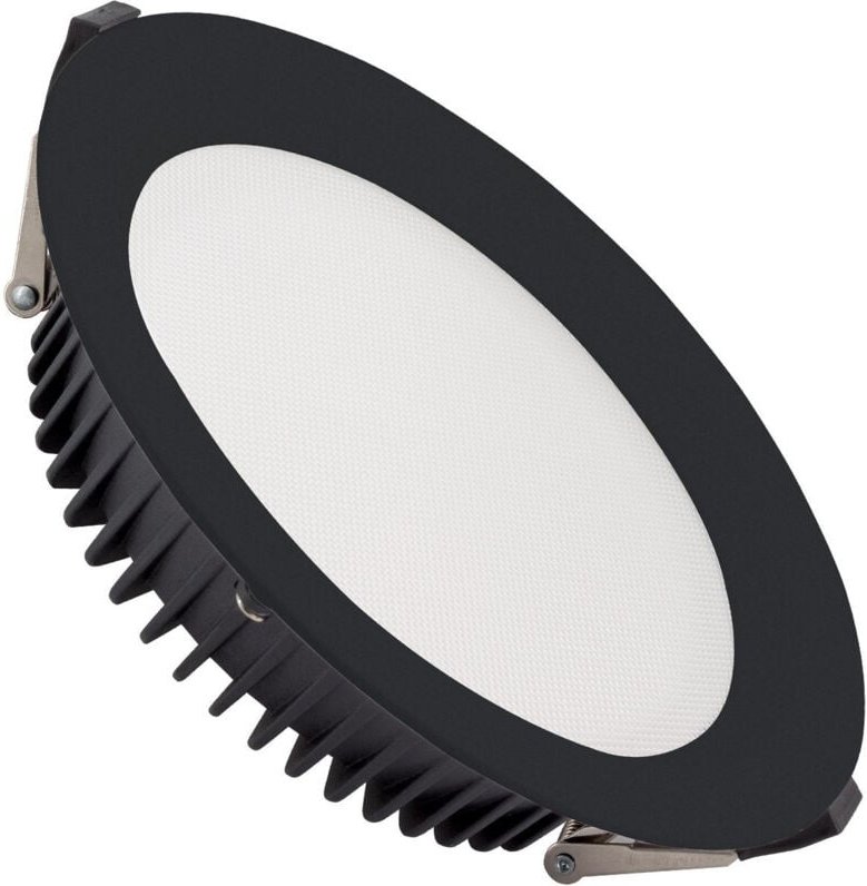 Efectoled - led Downlight Einbaustrahler 30W Rund samsung Aero 130 lm/W Mikroprismatisch lifud Schwarz Ausschnitt ø 200 ...