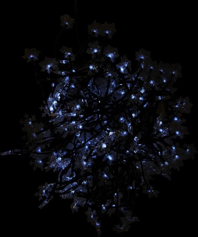Solar-Girlande Schneeflocke kaltweiß Werka Pro 22 m
