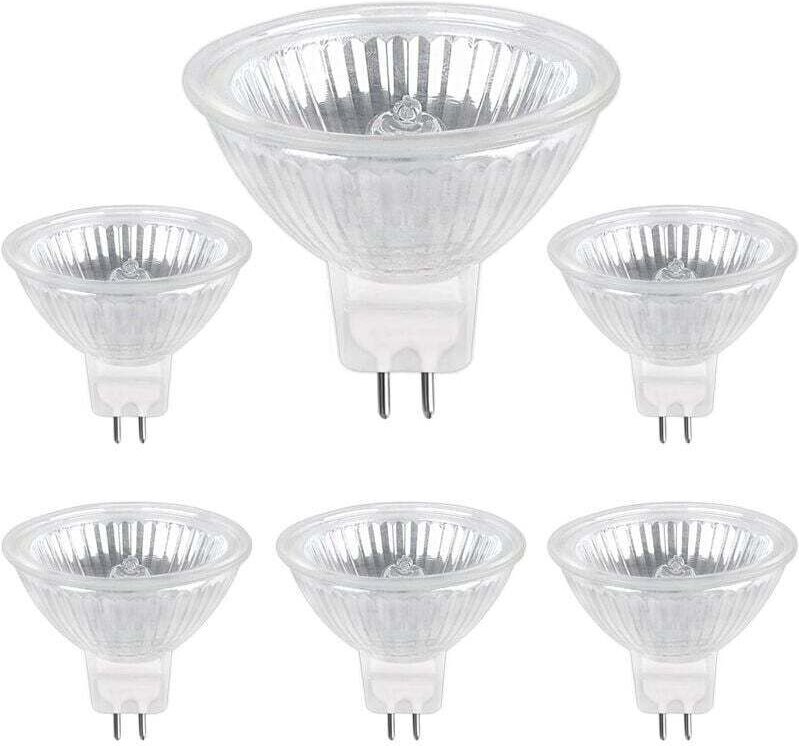 GU5.3 50W 12V Halogenlampe, 800lm Warmweiß 2700K, dimmbar, MR16 Halogen-Spotlampe, 6er-Pack