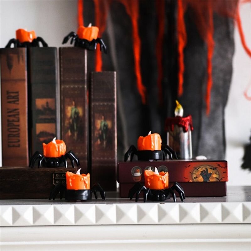 Halloween Spinne led Kerzenlicht Kürbislampe