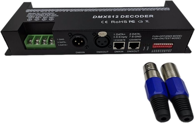 30 Kanal rgb DMX512 Decoder led Streifen Controller 60A Dimmer pwm Treiber Eingang DC9-24V 30CH Licht Steuerung