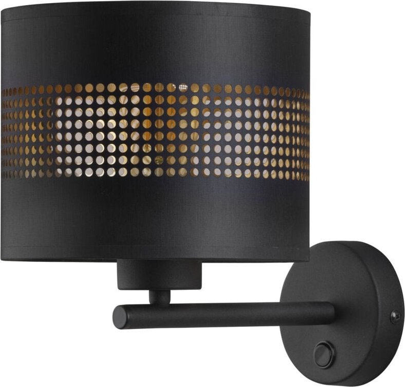 TK Tago Wandleuchte mit Schirm Schwarz, Gold 1xE27