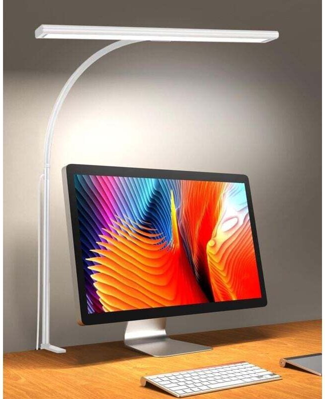 160-LED-Klemmleuchte für den Schreibtisch, 3 Modi, 360°-Drehung, hellere Leuchtkraft, mit USB-Adapter zum Arbeiten, Lern...