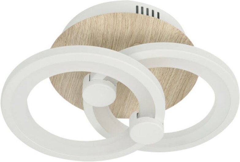 Deckenleuchte Sydney 32w 3000-4000-6500k weiss/helles holz 14x 30x20cm 4160 lm fernbedienung,dimmbar,memory