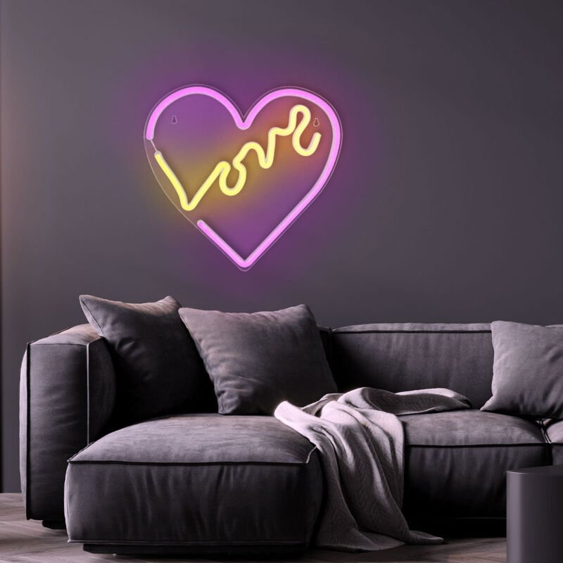 Led Wandleuchte Herzleuchte Wand-Deko Wohnzimmerlampe Schlafzimmerleuchte Dekolampe, Kunststoff klar opal, usb Kabel, 3W...