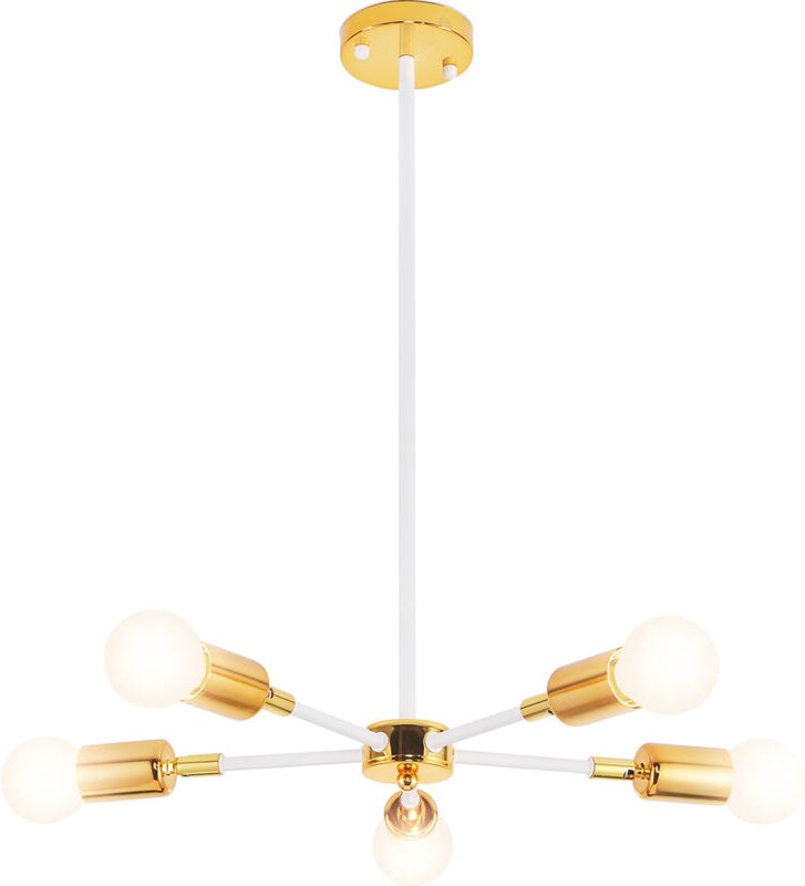 Privatefloor - Deckenlampe - Hängeleuchte im Design - 5 Arme - Tristan Weiß