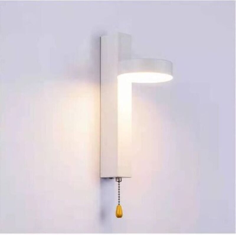 Wandleuchte, 9 W, dreifarbig, mit Zugschalter, für Wohnzimmer, Schlafzimmer, Treppenhaus und Küche. Weiß.