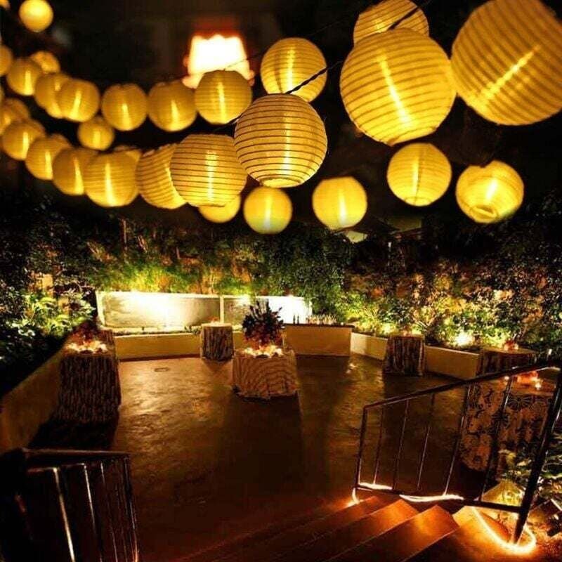 Solarbetriebene Lichterkette für den Außenbereich mit 30 LEDs, 6,5 m, warmweiß, ideal für Garten, Terrasse, Balkon und H...