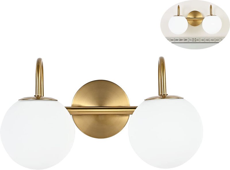 Doppelte G9-Wandleuchte für Badezimmerspiegel, mittelalterlich-moderner Stil, ideal für Schminktische