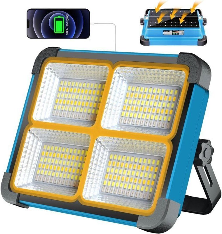 Vtizikl Projecteur LED Rechargeable , Projecteur LED Chantier Portable Batterie , Lampe de Travail d'éclairage, Panneau ...
