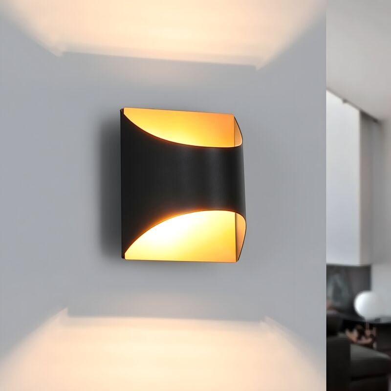 Wandleuchte Innen Wandlampe Schwarz Gold - Up Down Flur Wandlampen Treppenhaus Leuchten Vintage G9 Keramik Wandbeleuchtu...