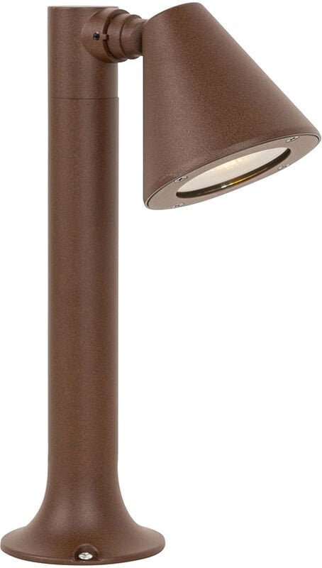 Qazqa - Moderner Außenpfosten rostbraun 30 cm IP44 verstellbar - Ciara