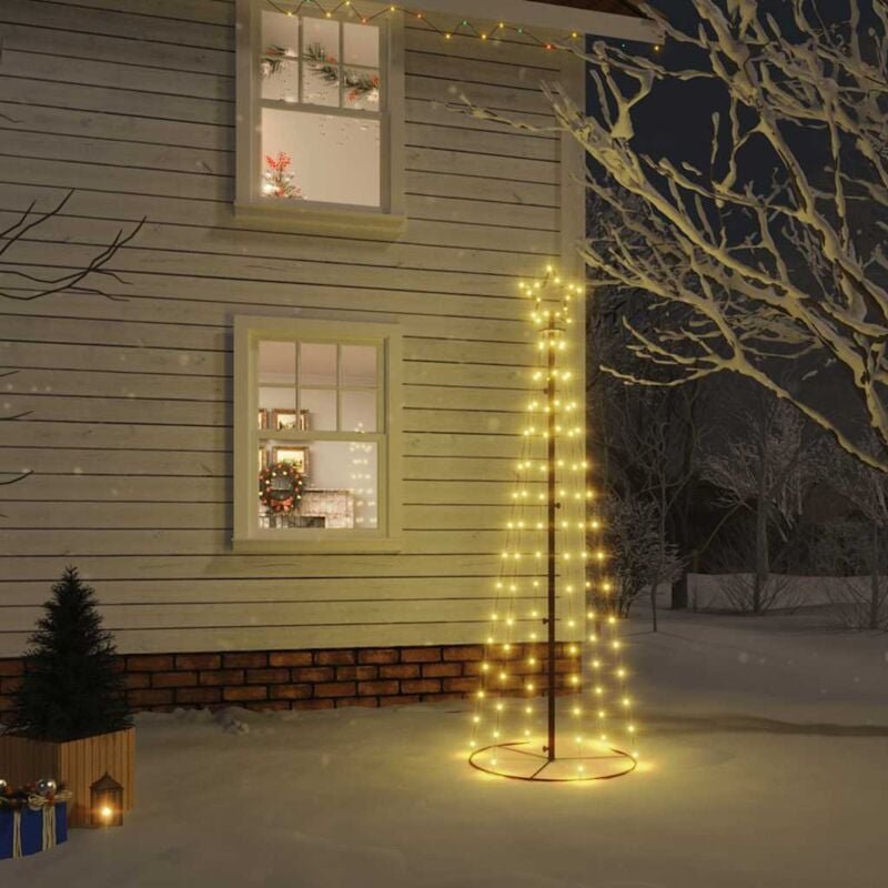 vidaXL LED-Weihnachtsbaum Kegelform Warmweiß 108 LEDs 70x180 cm