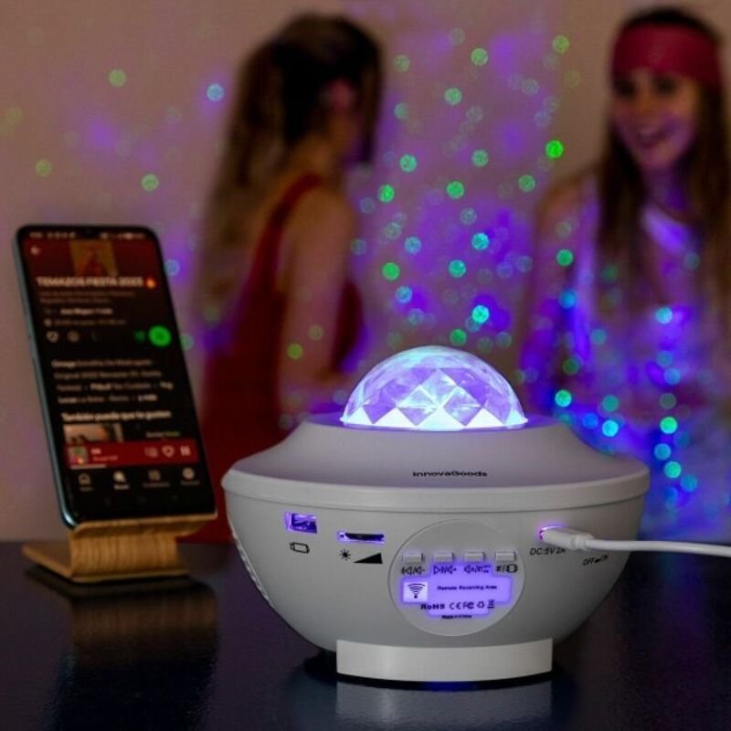 Sternenhimmel Projektor, Sky Star Decken Projektor, LED Projektor mit Bluetooth Lautsprecher und Timer, Fernbedienungen,...