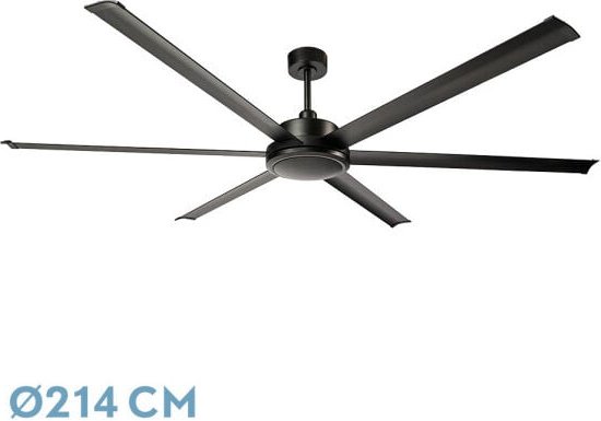 Fabrilamp - akunadecor Extra großer Ventilator Dc Sanson s Schwarz Ohne Licht Mit Zeitschaltuhr